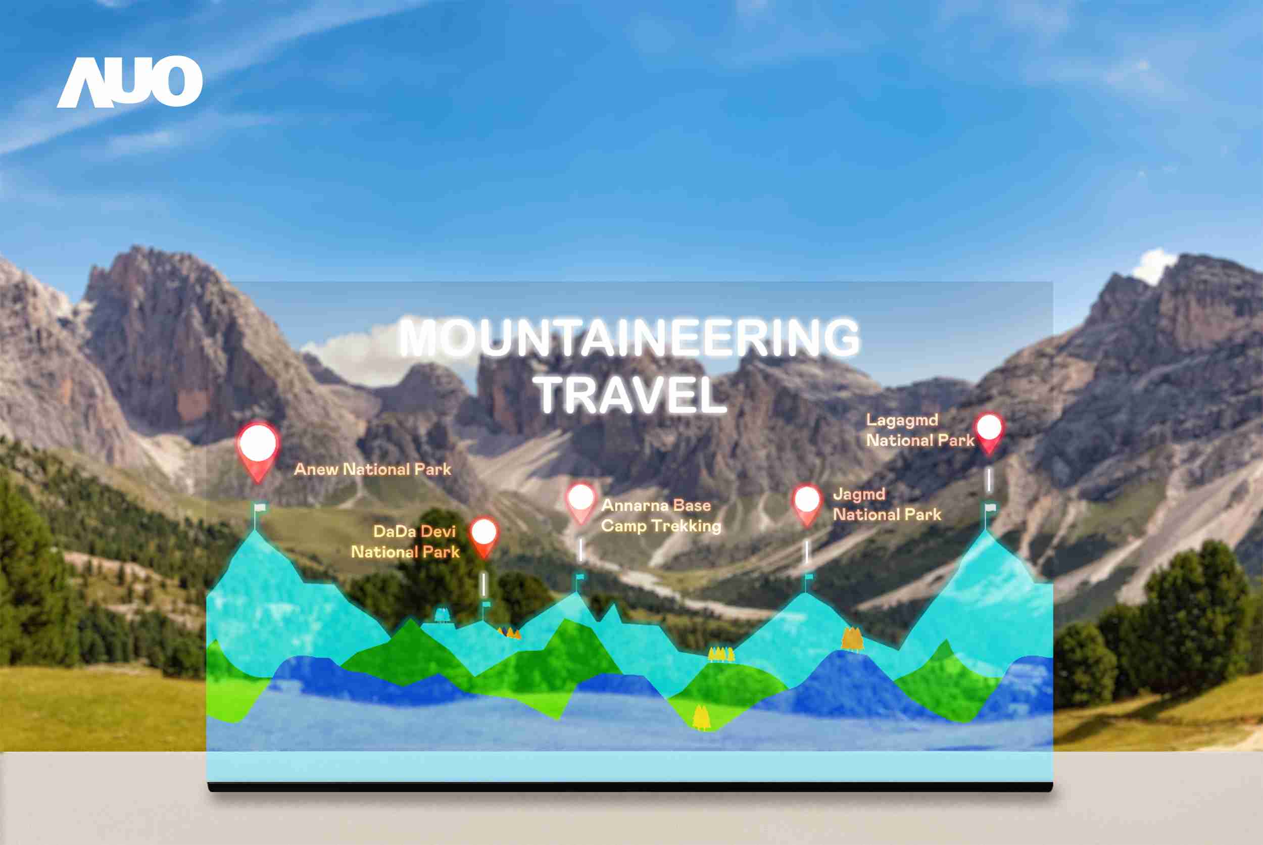 人生就是博展示全球单片尺寸最大(*)42吋透明Micro LED显示器拼接而成的〝64吋透明Micro LED显示器〞，，，具备高透明度、、、、1,000 nits高亮度、、广色域、、、、采用三边无边框的无缝拼接等多重特色，，，呈现超高清、、、、细腻画质而不遮挡后方视觉，，，，满足层峰需求，，，，可广泛运用于零售、、、艺术展览或商业空间等场域